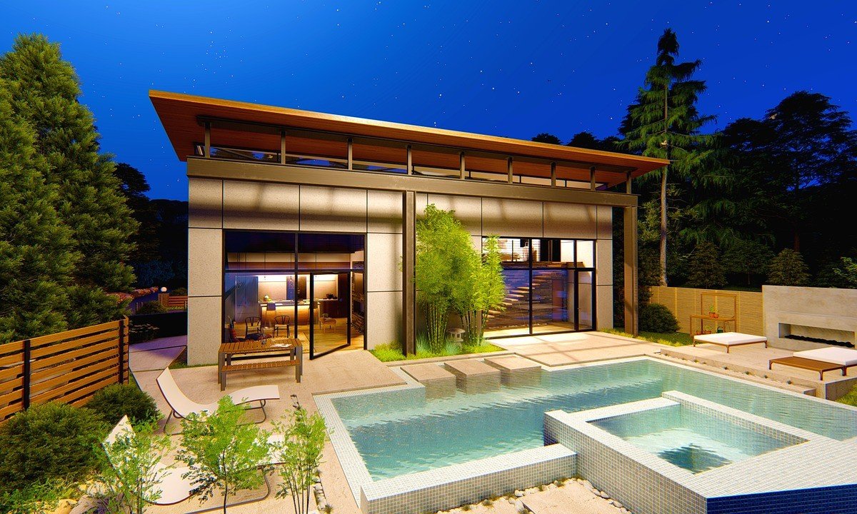 Residential real estate with pool in sacramento